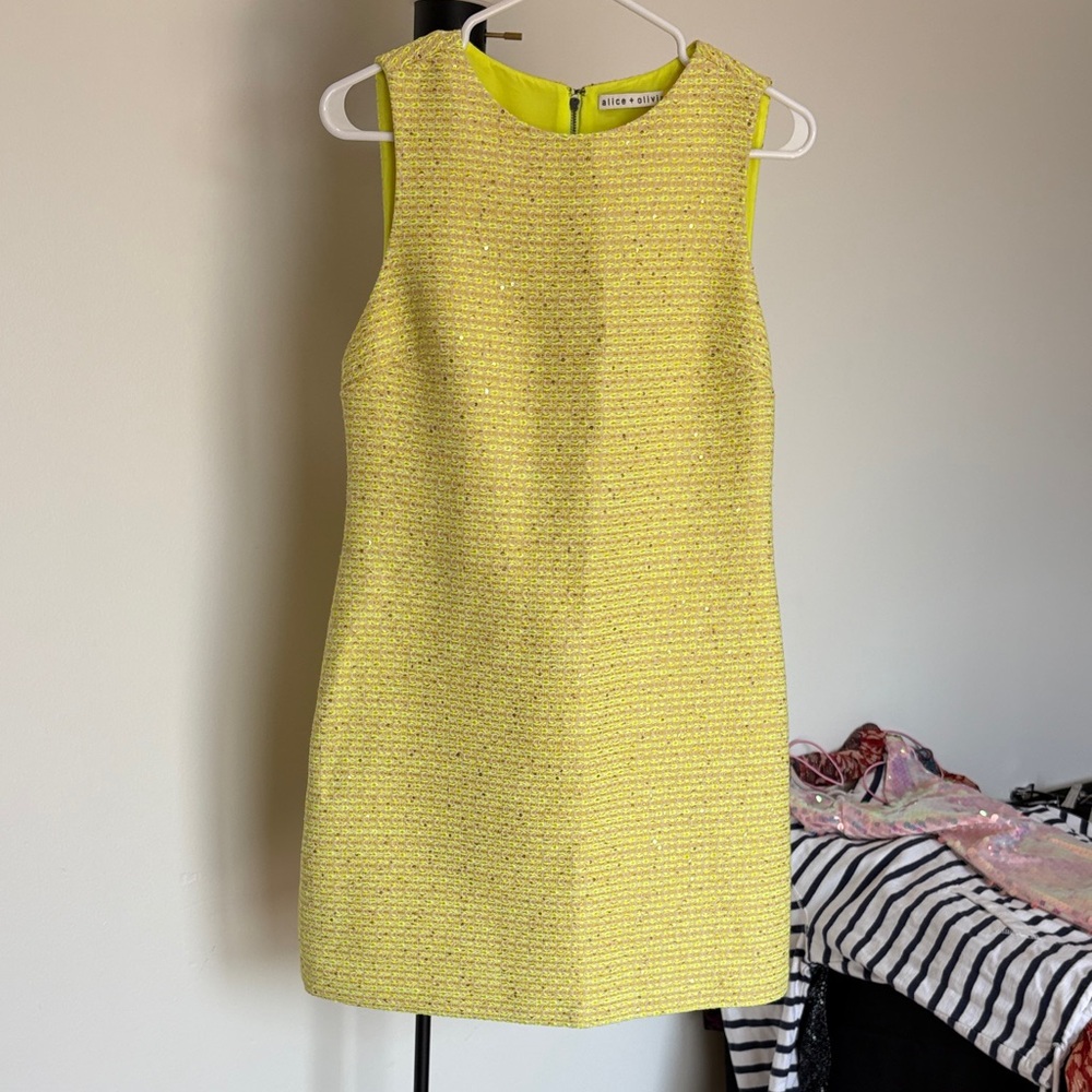 Alice + Olivia Yellow Mini Dress